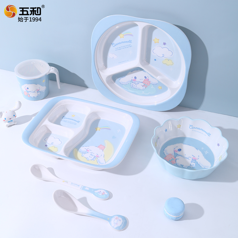 Baby Food Nutrition - Vajilla Sanrio, cuenco antiescaldaduras, platillo, taza,